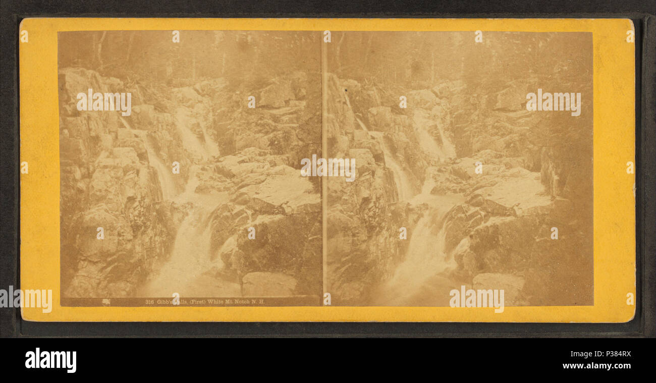 123 Gibbs Falls, (First) White Mt. Notch, N.H, from Robert N. Dennis collection of stereoscopic views Stock Photo