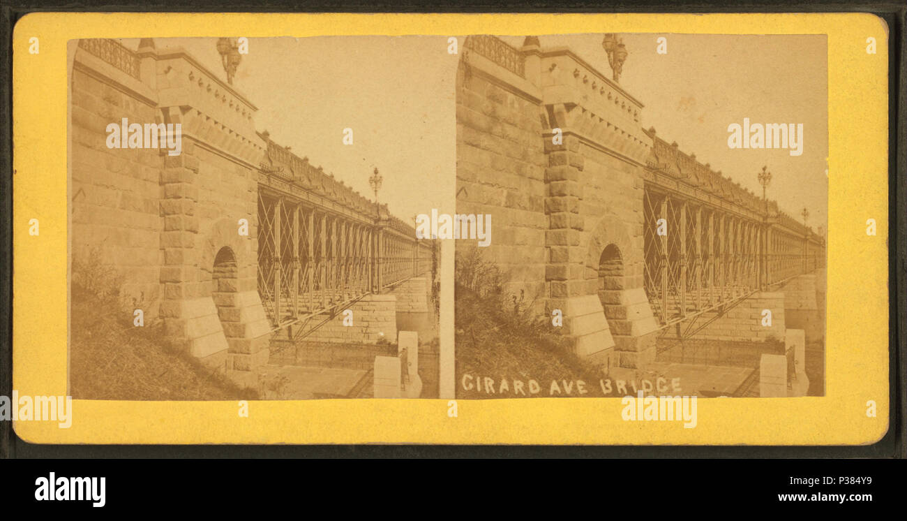 . Girard Avenue bridge.  Coverage: 1865?-1907. Source Imprint: 1865?-1907.. Digital item published 9-30-2005; updated 2-13-2009. 124 Girard Avenue bridge, from Robert N. Dennis collection of stereoscopic views 2 Stock Photo