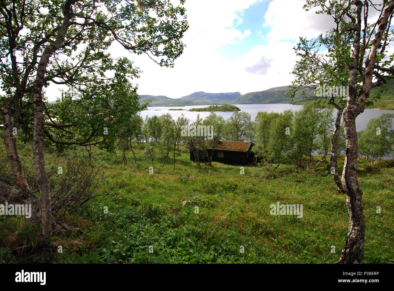 Hovden, Norway, view to the lake Hartevatnet Stock Photo