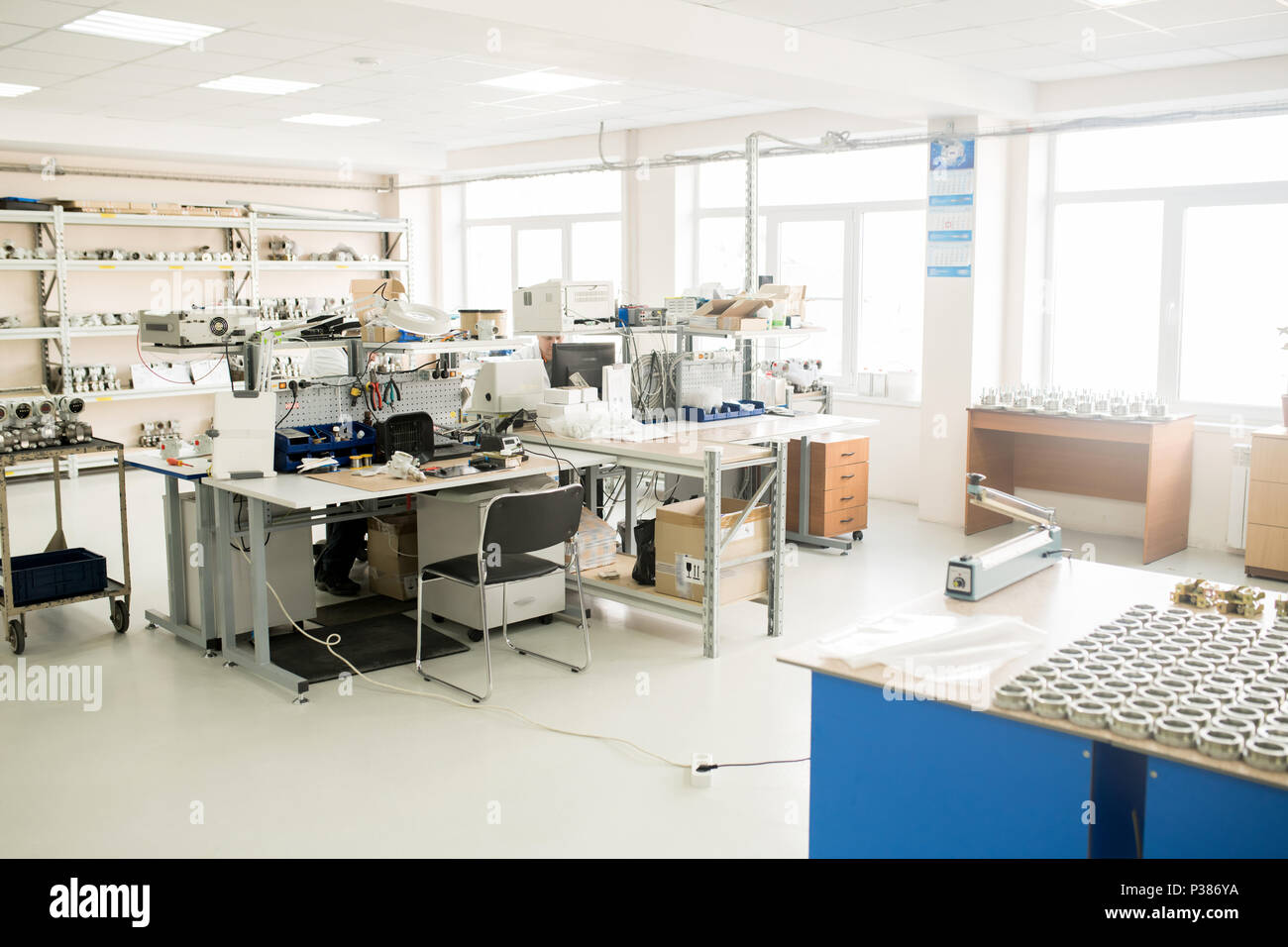 Interior of Measuring Device Factory Stock Photo