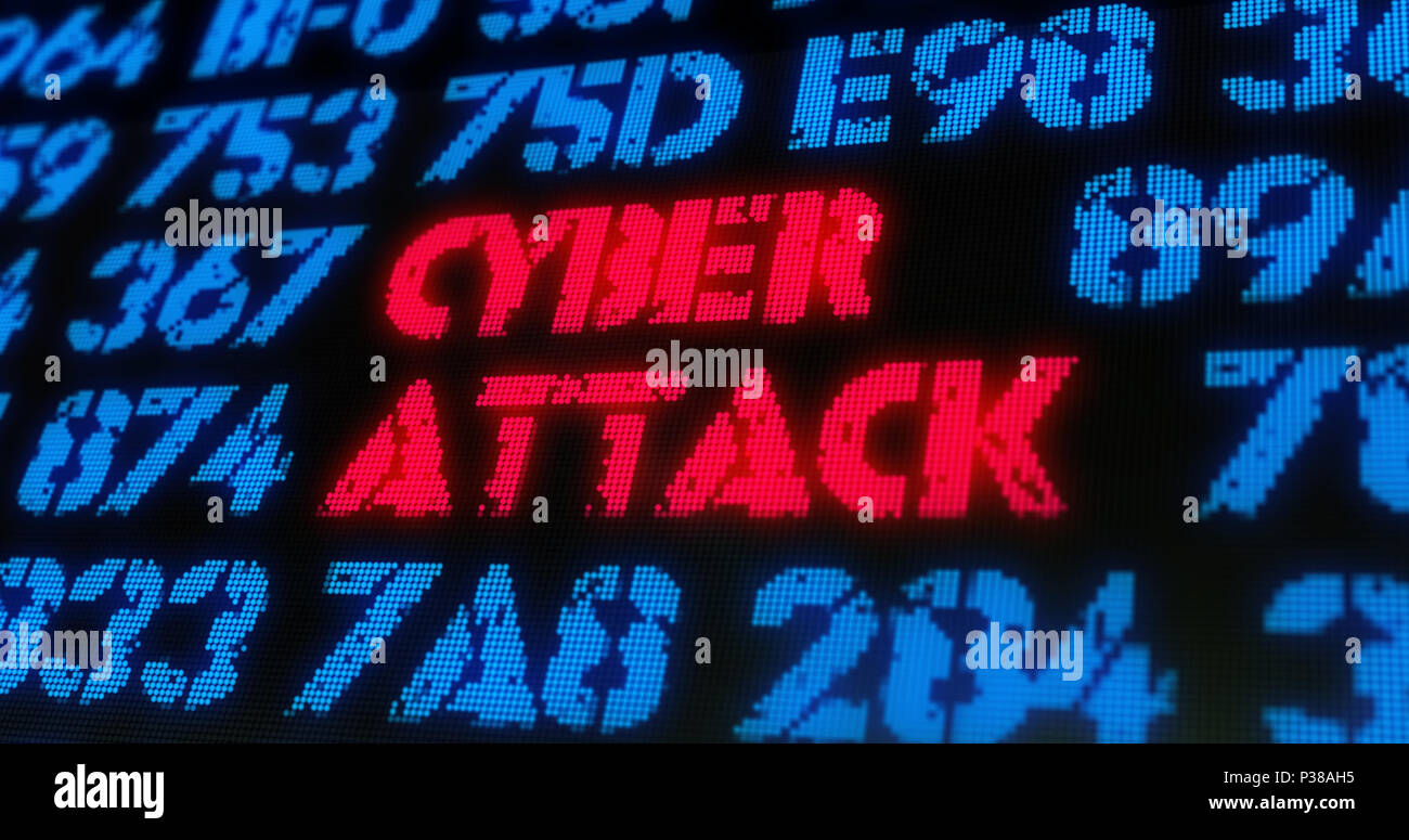 Cyber attack and security alert concept. Red alert, warning and