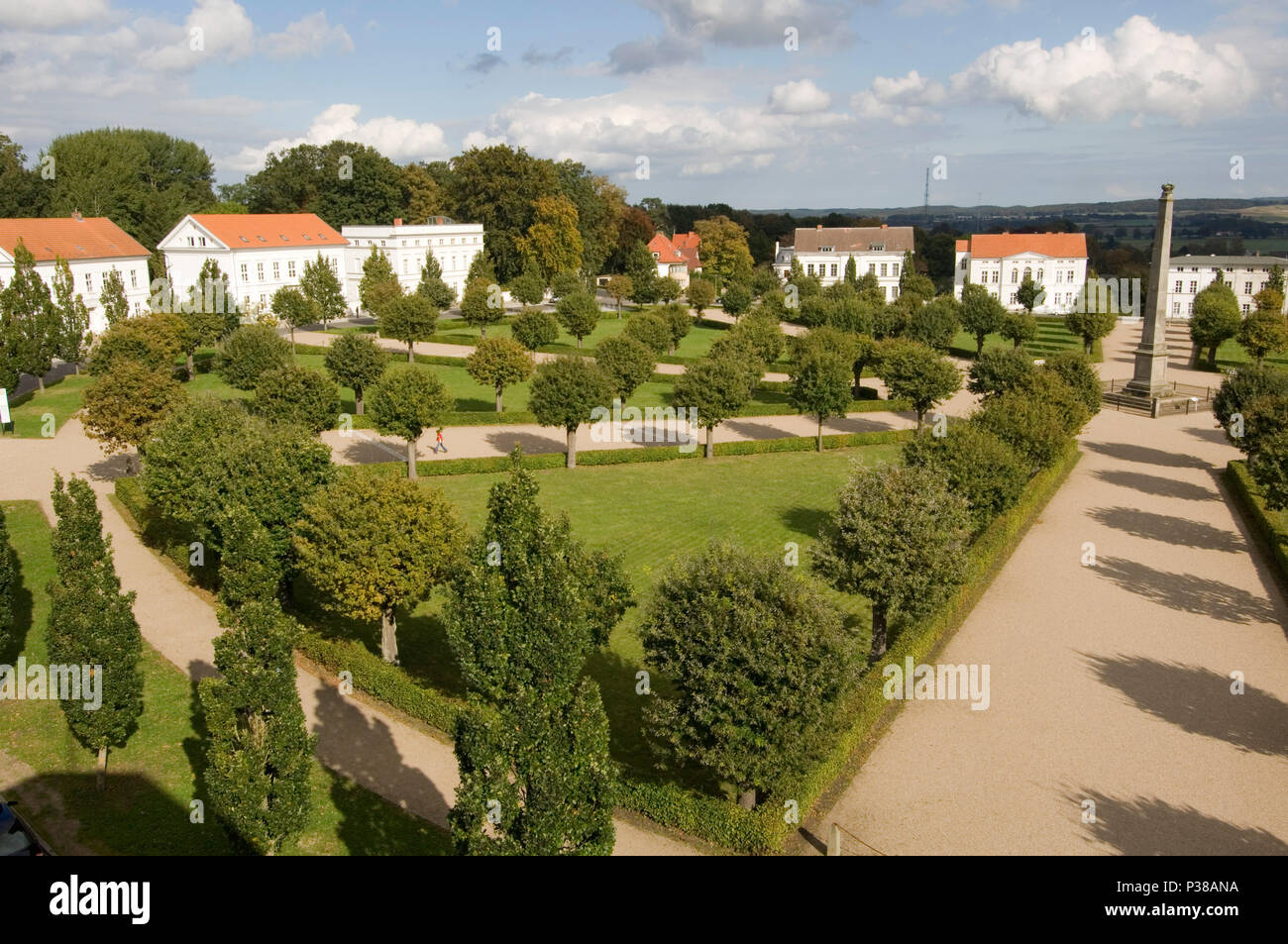 Putbus, Germany, classicist building on the Circus Stock Photo