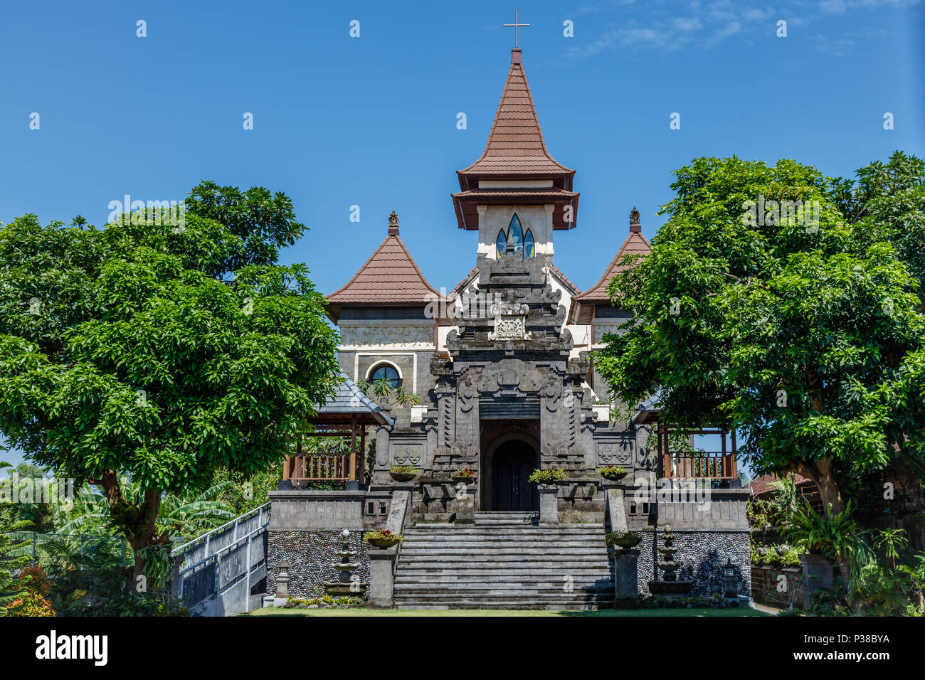 Christian church in Bali, Indonesia Stock Photo Alamy