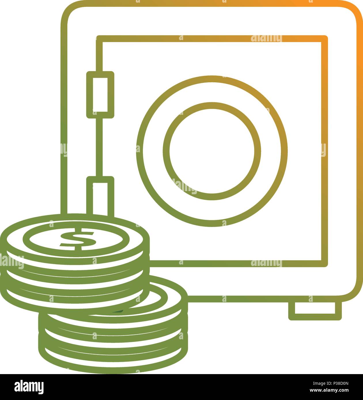 safe box with coins vector illustration design Stock Vector Image & Art ...