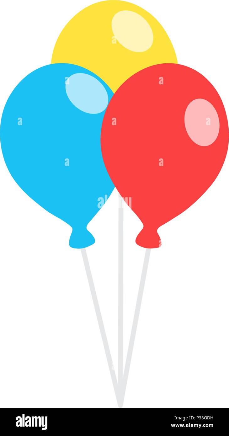 Set of colored balloons on a white background. Vector illustration ...