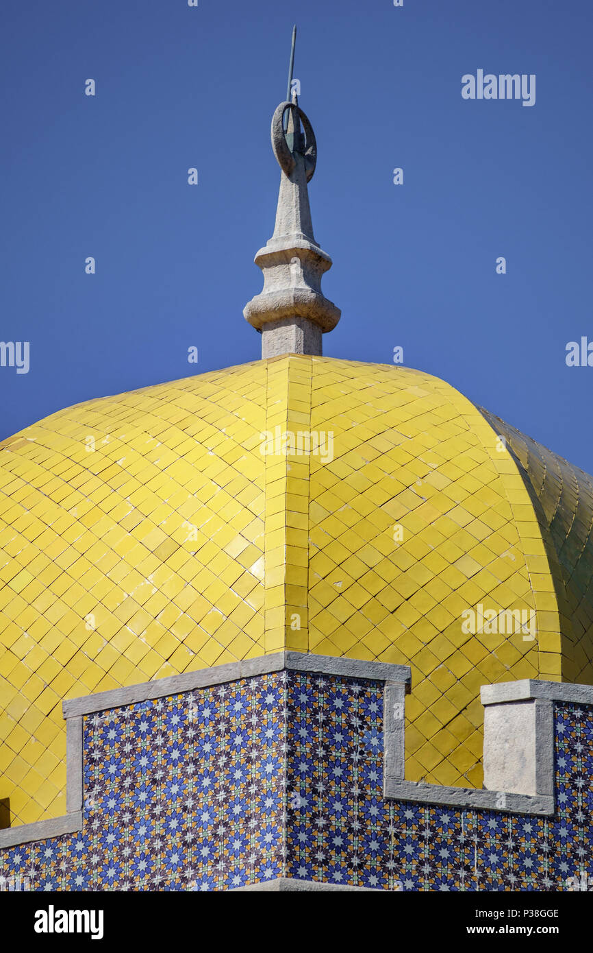 Da pena palace yellow dome and sky Stock Photo