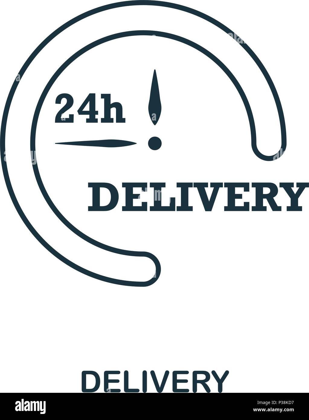 Simple outline Delivery icon. Pixel perfect linear element. Delivery ...