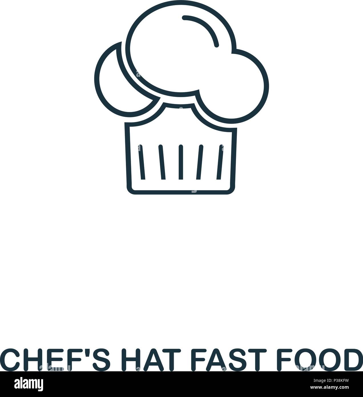 Simple outline Chef Hat icon. Pixel perfect linear element. Chef Hat ...