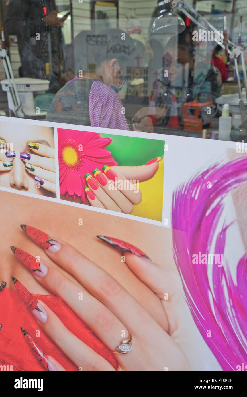 Nail beauty salon and shop in Peckham,London,England,UK Stock Photo Alamy