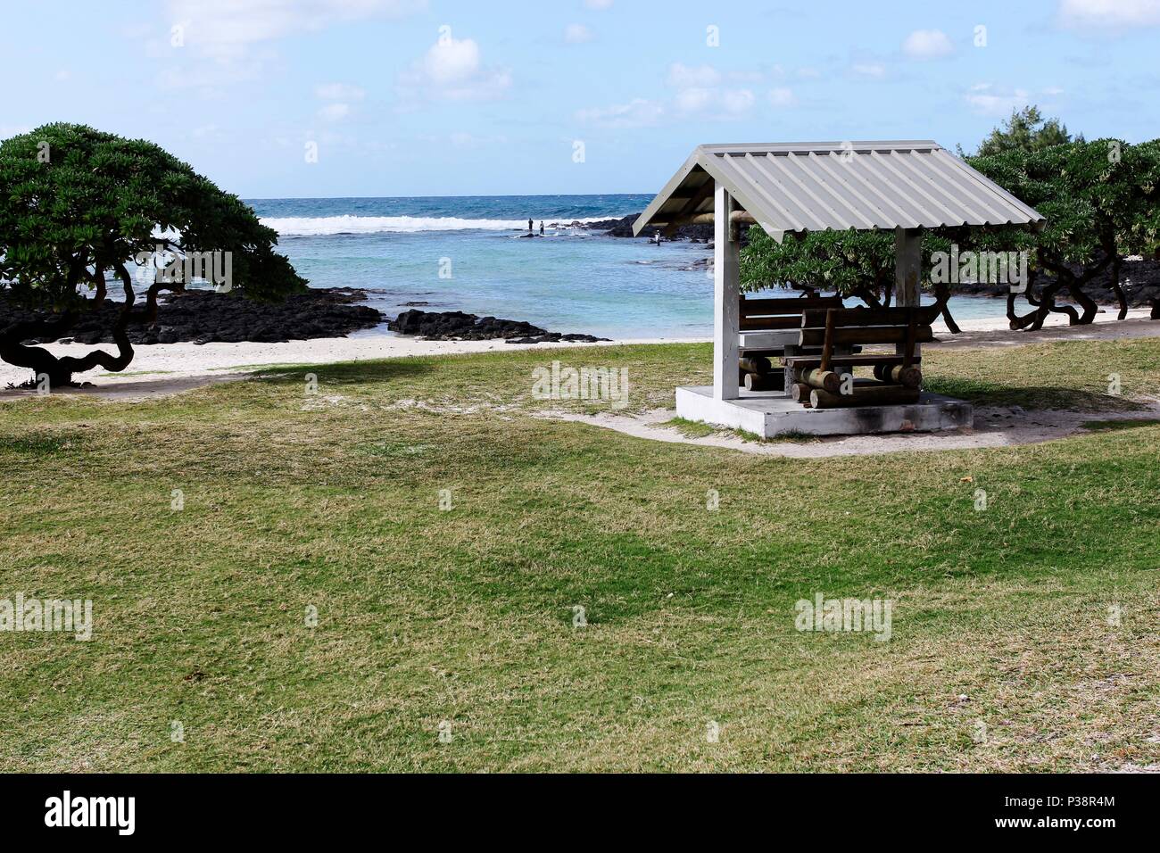 La Cambuse Beach is located near the village of Mon Desert, in the southeast part of Mauritius. This is one of the many beaches of Mauritius situated Stock Photo