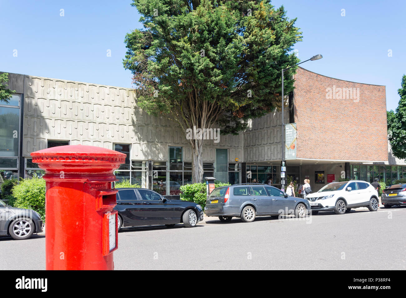 Exterior red post box letter hornsey library haringey park crouc hi-res ...