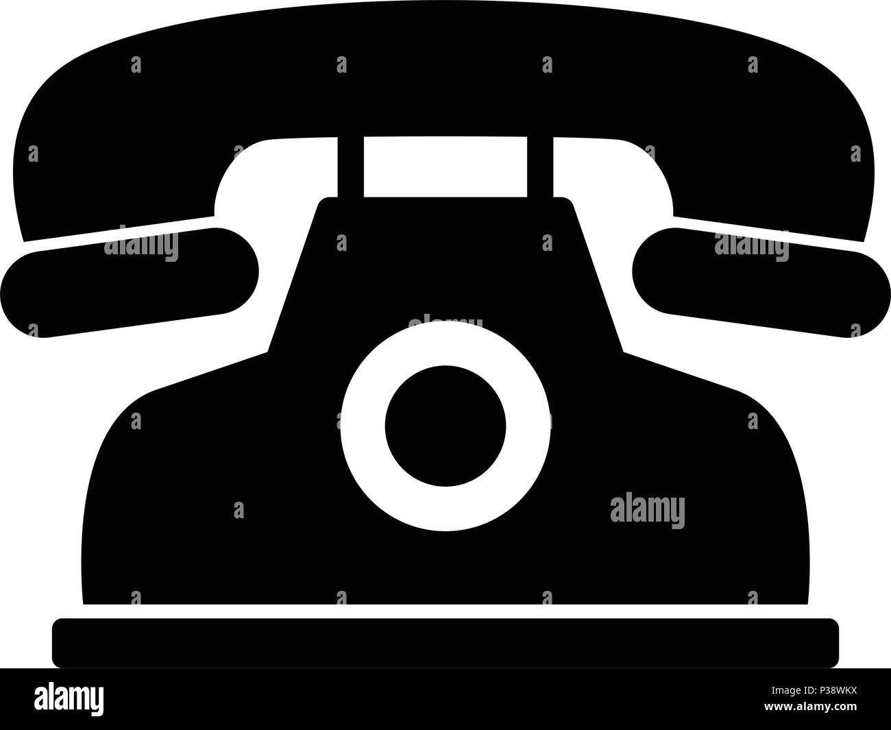 Telephone silhouette. Business icon Stock Vector