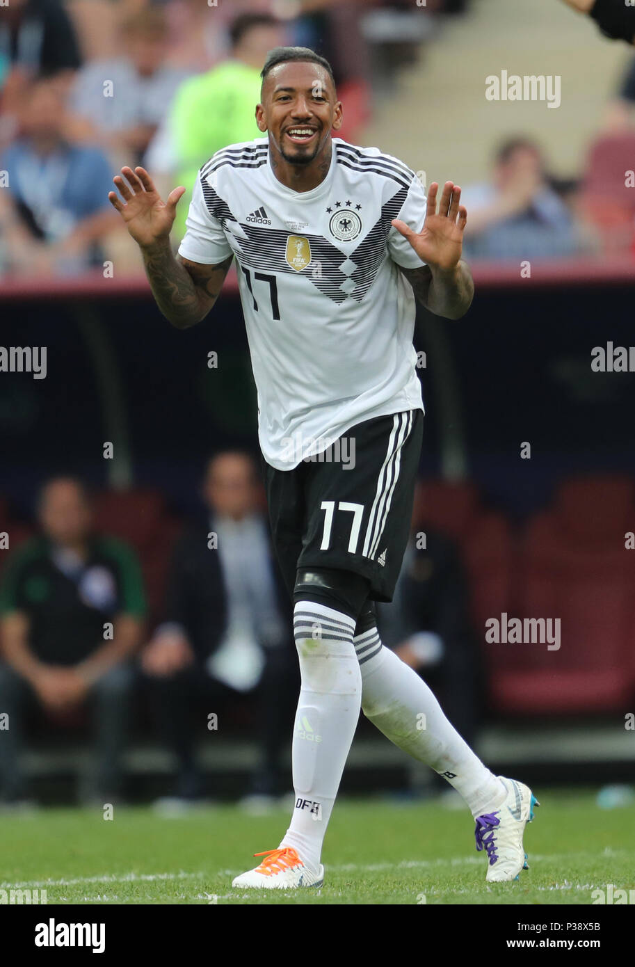 Moscow, Russia, 17 June 2018. Jerome Boateng GERMANY GERMANY V MEXICO, 2018 FIFA WORLD CUP RUSSIA 17 June 2018 GBC8231 Germany v Mexico 2018 FIFA World Cup Russia STRICTLY EDITORIAL USE ONLY. If The Player/Players Depicted In This Image Is/Are Playing For An English Club Or The England National Team. Then This Image May Only Be Used For Editorial Purposes. No Commercial Use. Credit: Allstar Picture Library/Alamy Live News Stock Photo