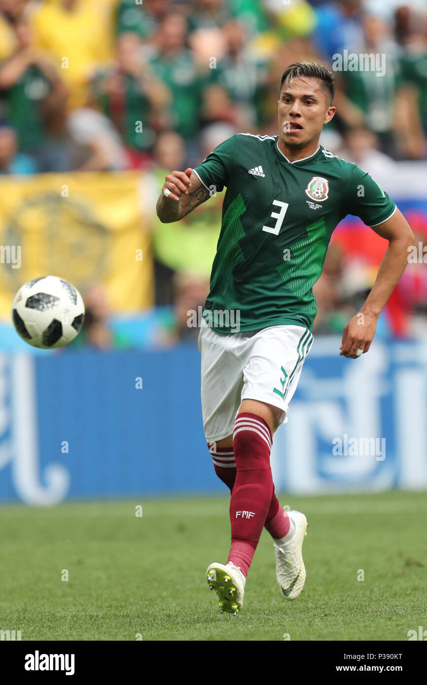 Carlos Salcedo MEXICO GERMANY V MEXICO, 2018 FIFA WORLD CUP RUSSIA 17 June 2018 GBC8283 Germany v Mexico 2018 FIFA World Cup Russia STRICTLY EDITORIAL USE ONLY. If The Player/Players Depicted In This Image Is/Are Playing For An English Club Or The England National Team. Then This Image May Only Be Used For Editorial Purposes. No Commercial Use. The Following Usages Are Also Restricted EVEN IF IN AN EDITORIAL CONTEXT: Use in conjuction with, or part of, any unauthorized audio, video, data, fixture lists, club/league logos, Betting, Games or any 'live' services. Also Restri Stock Photo