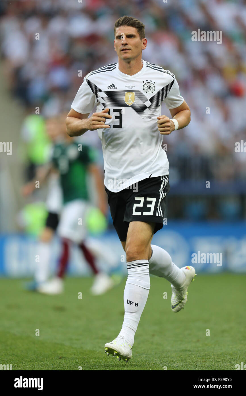 Mario Gomez GERMANY GERMANY V MEXICO, 2018 FIFA WORLD CUP RUSSIA 17 June 2018 GBC8315 Germany v Mexico 2018 FIFA World Cup Russia STRICTLY EDITORIAL USE ONLY. If The Player/Players Depicted In This Image Is/Are Playing For An English Club Or The England National Team. Then This Image May Only Be Used For Editorial Purposes. No Commercial Use. The Following Usages Are Also Restricted EVEN IF IN AN EDITORIAL CONTEXT: Use in conjuction with, or part of, any unauthorized audio, video, data, fixture lists, club/league logos, Betting, Games or any 'live' services. Also Restrict Stock Photo