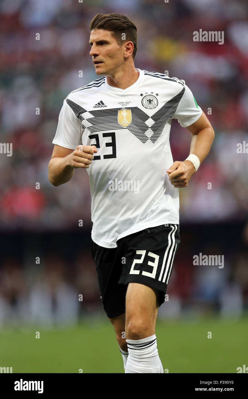 Mario Gomez GERMANY GERMANY V MEXICO, 2018 FIFA WORLD CUP RUSSIA 17 June 2018 GBC8316 Germany v Mexico 2018 FIFA World Cup Russia STRICTLY EDITORIAL USE ONLY. If The Player/Players Depicted In This Image Is/Are Playing For An English Club Or The England National Team. Then This Image May Only Be Used For Editorial Purposes. No Commercial Use. The Following Usages Are Also Restricted EVEN IF IN AN EDITORIAL CONTEXT: Use in conjuction with, or part of, any unauthorized audio, video, data, fixture lists, club/league logos, Betting, Games or any 'live' services. Also Restrict Stock Photo