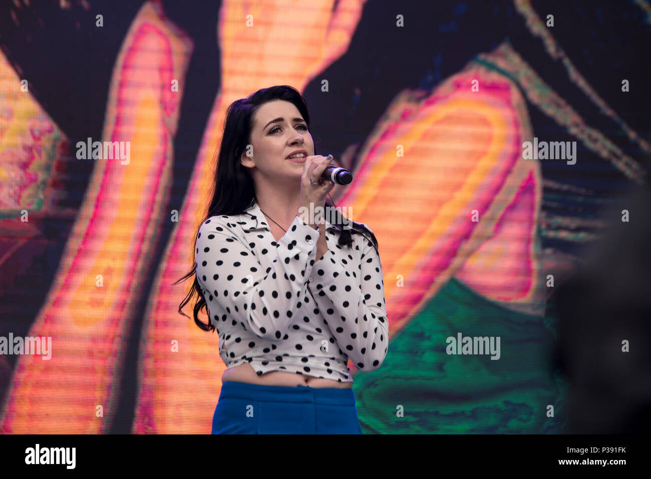 London, UK. 17th Jun, 2018. Danielle Hope on stage at West End Live on June 17 2018  in Trafalgar Square, London. Credit: See Li/Alamy Live News Stock Photo
