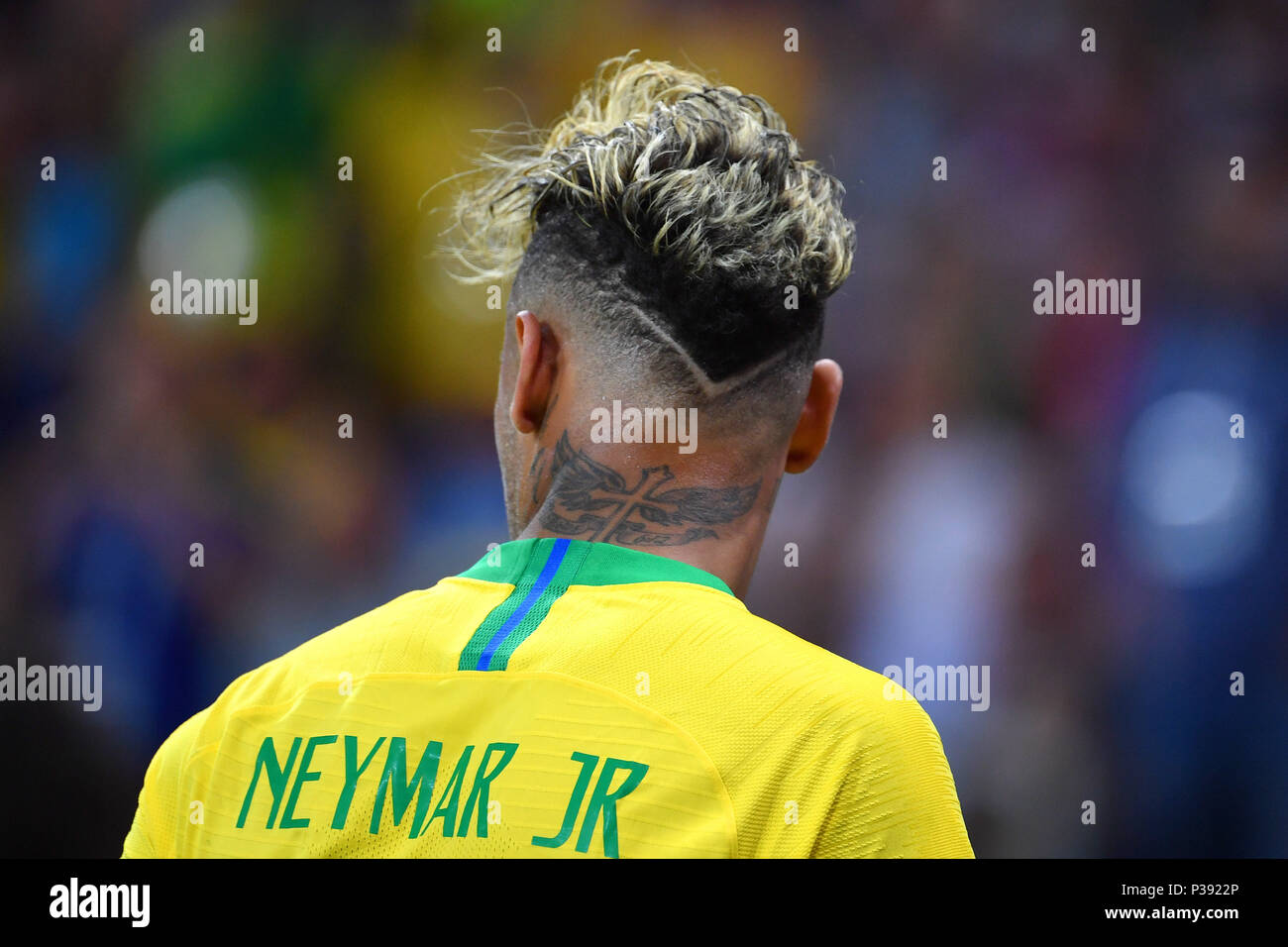 NEYMAR (BRA), back of the head, hairstyle, action, single image, single cut  motif, portrait, portrait, portrait. Brazil (BRA) -Switzerland (SUI) 1-1,  Preliminary Round, Group E, match 09, on 17.06.2018 in Rostov-on-Don, Rostov