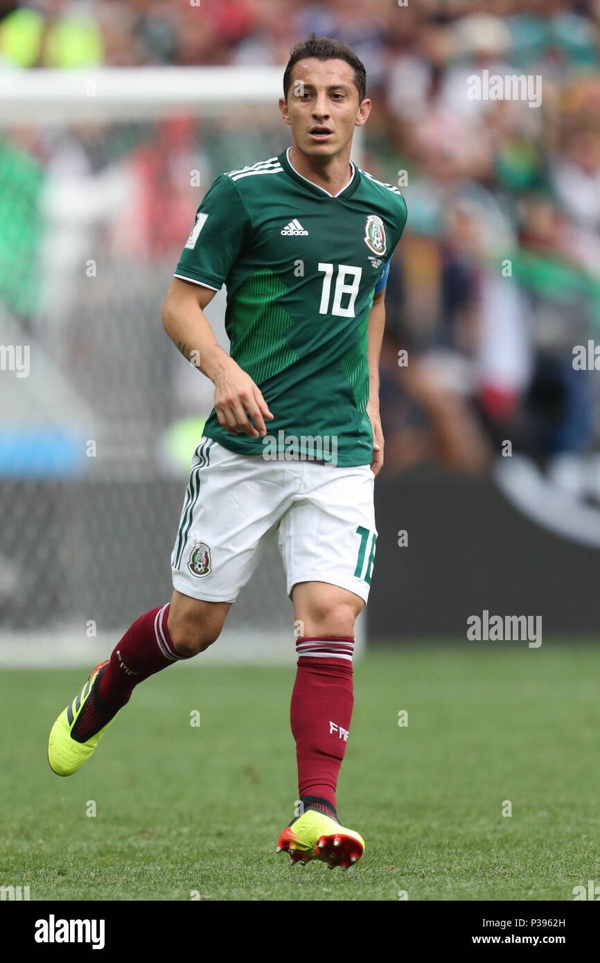 Andres Guardado MEXICO GERMANY V MEXICO, 2018 FIFA WORLD CUP RUSSIA 17 June 2018 GBC8322 Germany v Mexico 2018 FIFA World Cup Russia STRICTLY EDITORIAL USE ONLY. If The Player/Players Depicted In This Image Is/Are Playing For An English Club Or The England National Team. Then This Image May Only Be Used For Editorial Purposes. No Commercial Use. The Following Usages Are Also Restricted EVEN IF IN AN EDITORIAL CONTEXT: Use in conjuction with, or part of, any unauthorized audio, video, data, fixture lists, club/league logos, Betting, Games or any 'live' services. Also Restr Stock Photo