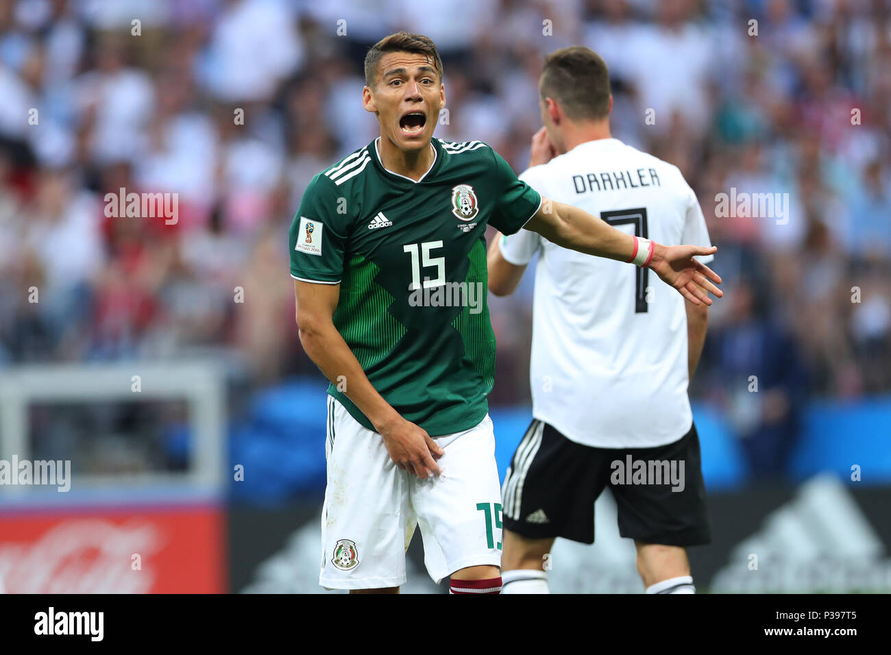 Moscow, Russia. 17th June, 2018. Hector Moreno (MEX) Football/Soccer : FIFA World Cup Russia 2018 Group F match between Germany 0-1 Mexico at Luzhniki Stadium in Moscow, Russia . Credit: Yohei Osada/AFLO SPORT/Alamy Live News Stock Photo