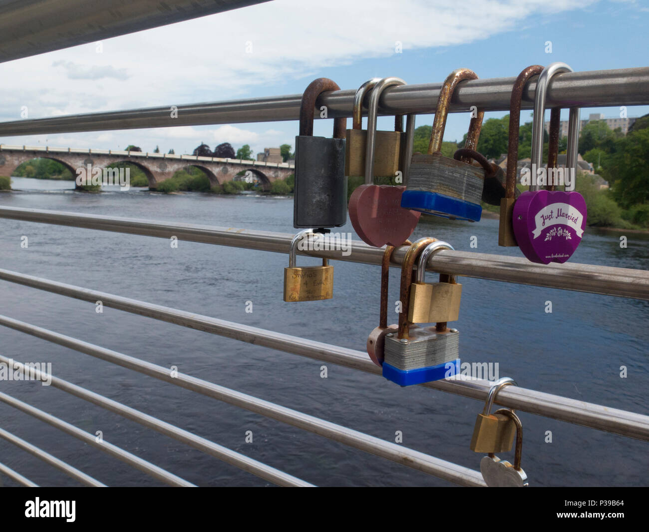 Padlocks on bridge Stock Photo Alamy
