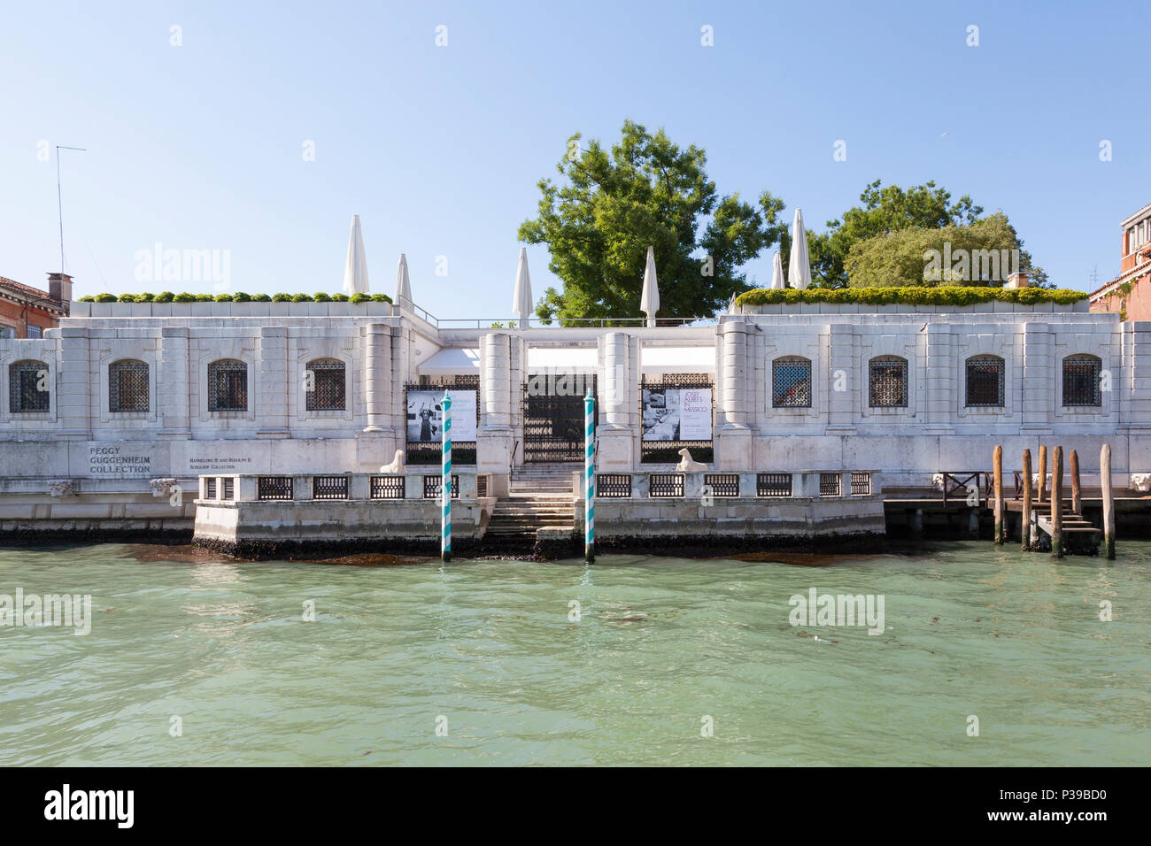 Guggenheim Museum exterior, Grand Canal, Dorsoduro, Venice, Veneto, Italy. Palazzo Venier del Leoni, modern art nuseum, Peggy Guggenheim Collection Stock Photo