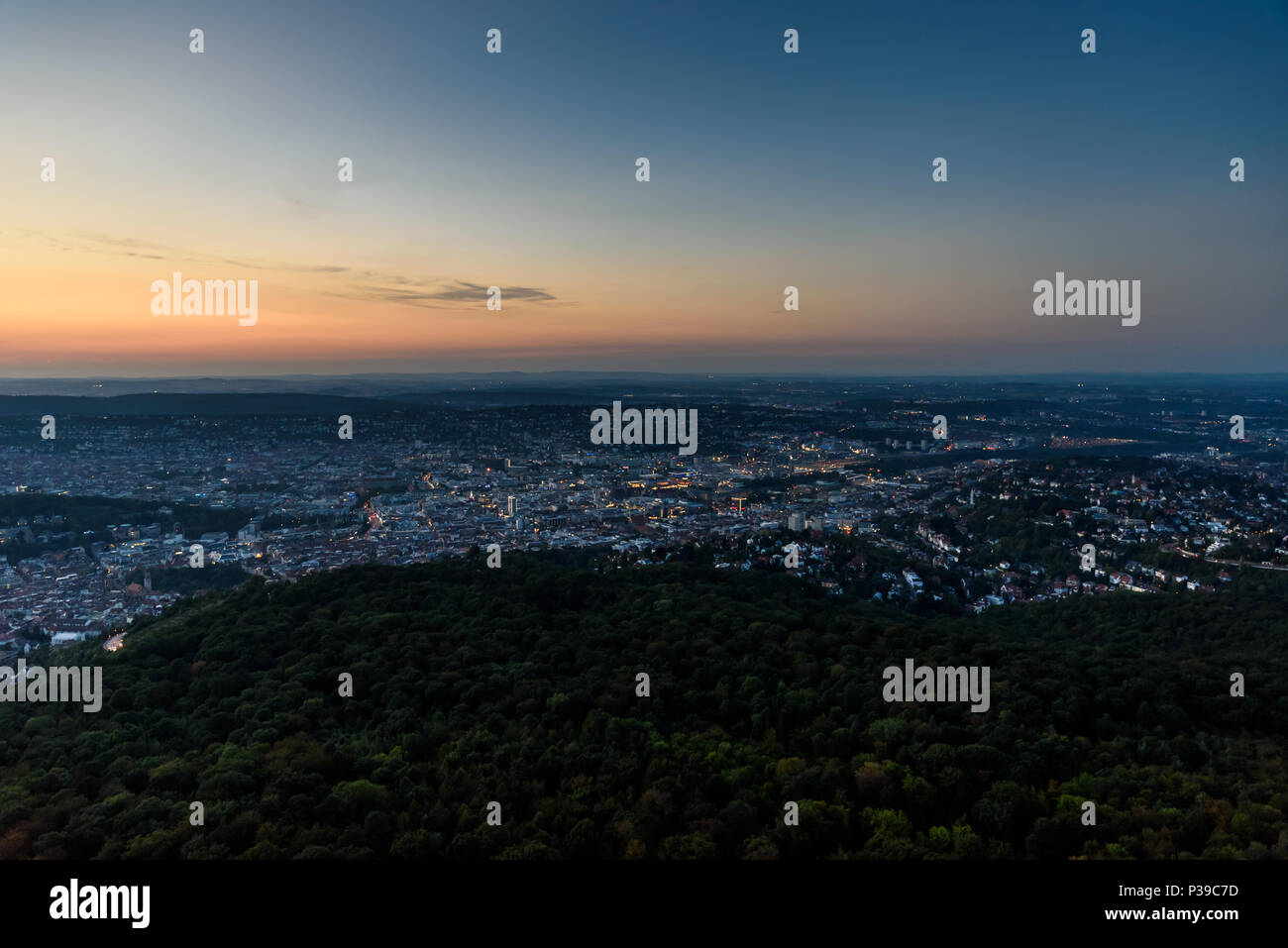 Stuttgart City at night in the summer - Travel Destinations in Germany ...