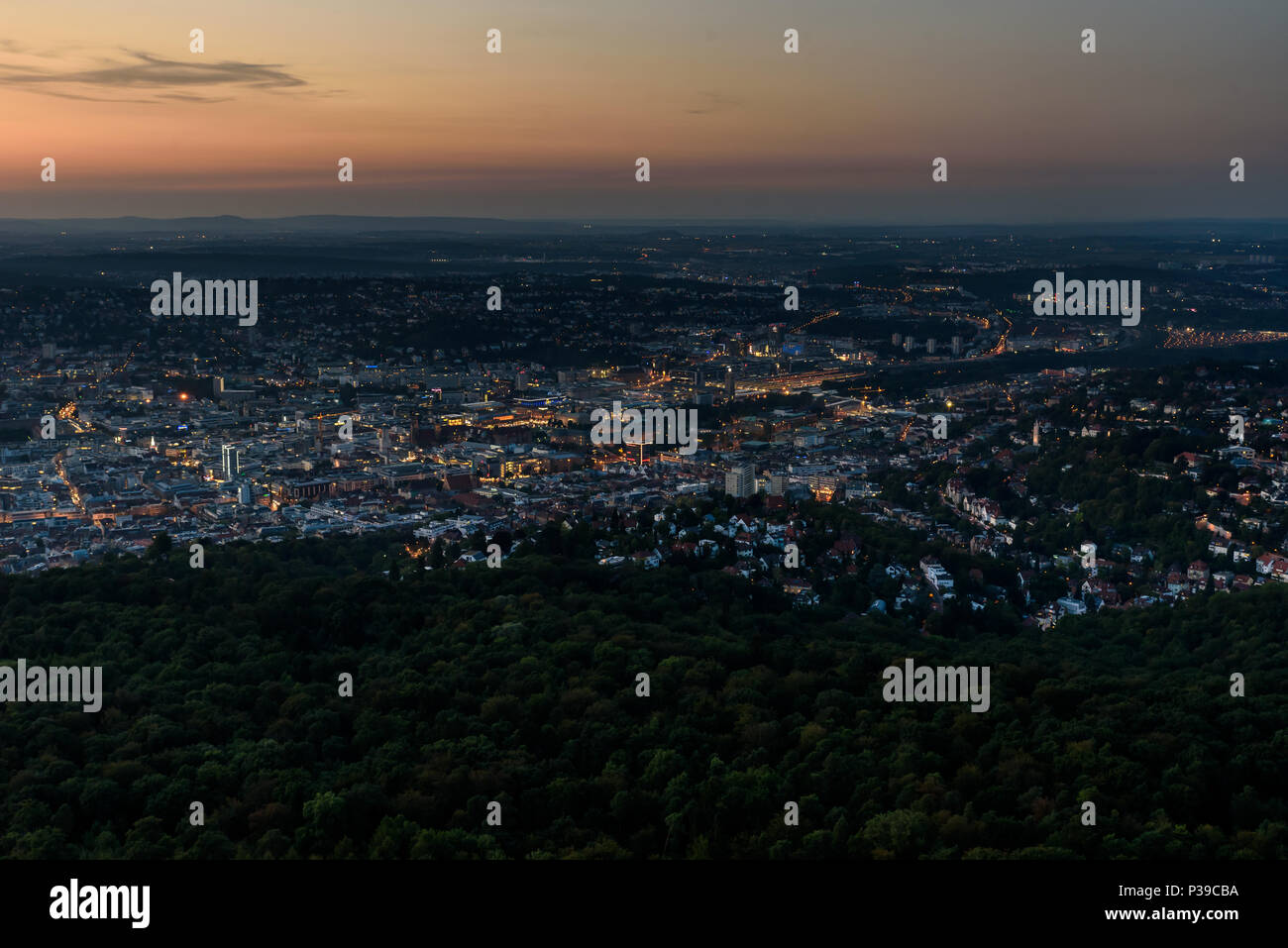 Stuttgart City at night in the summer - Travel Destinations in Germany ...