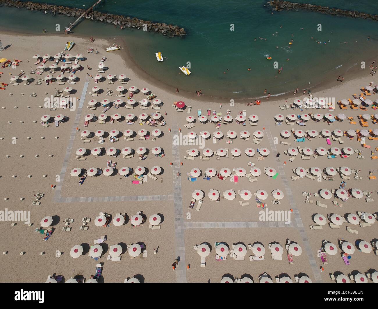 Aerial view of Rimini beach, Italy Stock Photo - Alamy