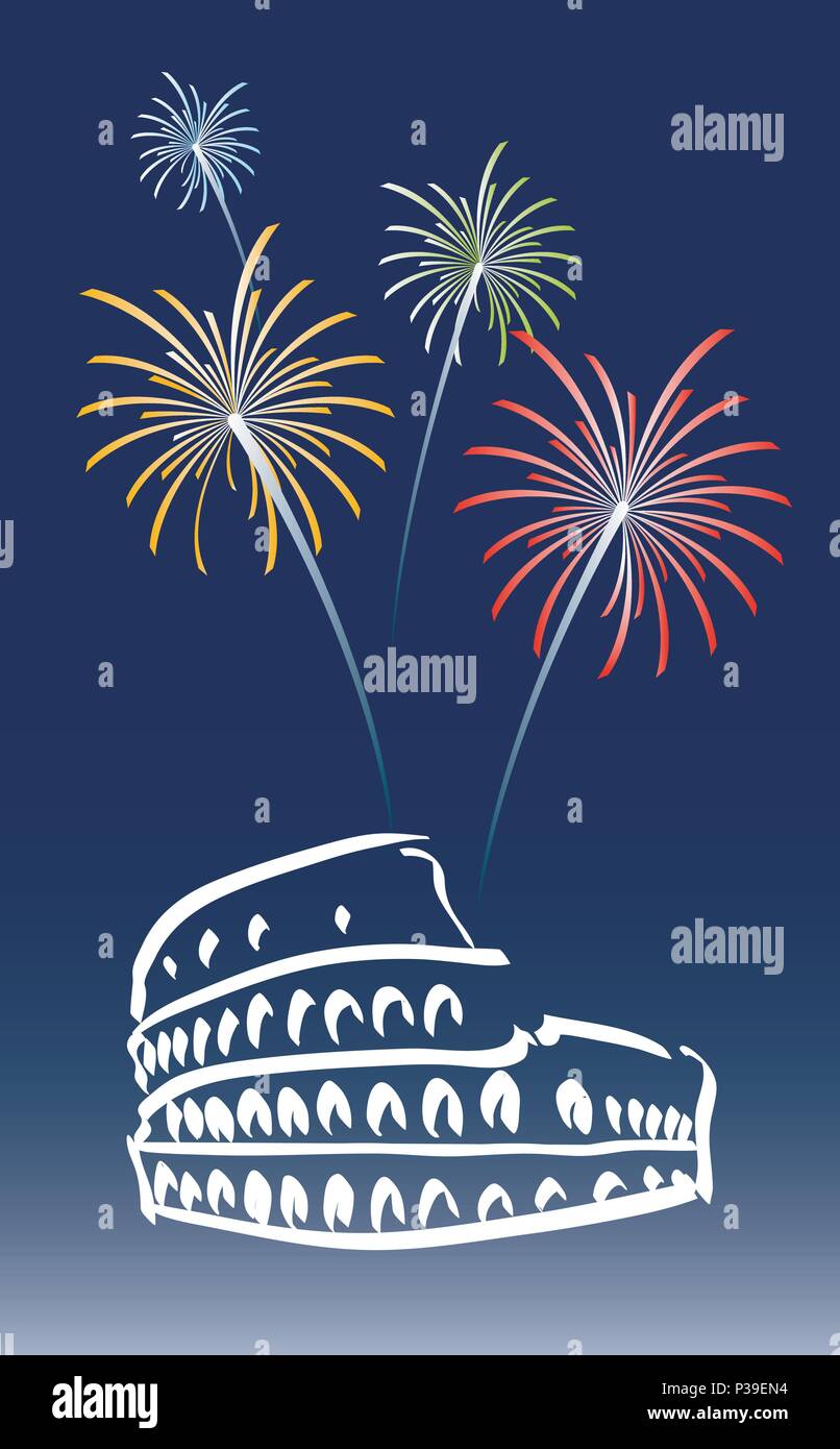 vector illustration for a proposed new year's day in Rome Stock Vector