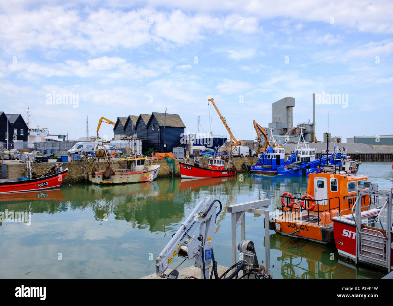 Fishing boats in Whitstable harbour, Kent, UK Stock Photo Alamy