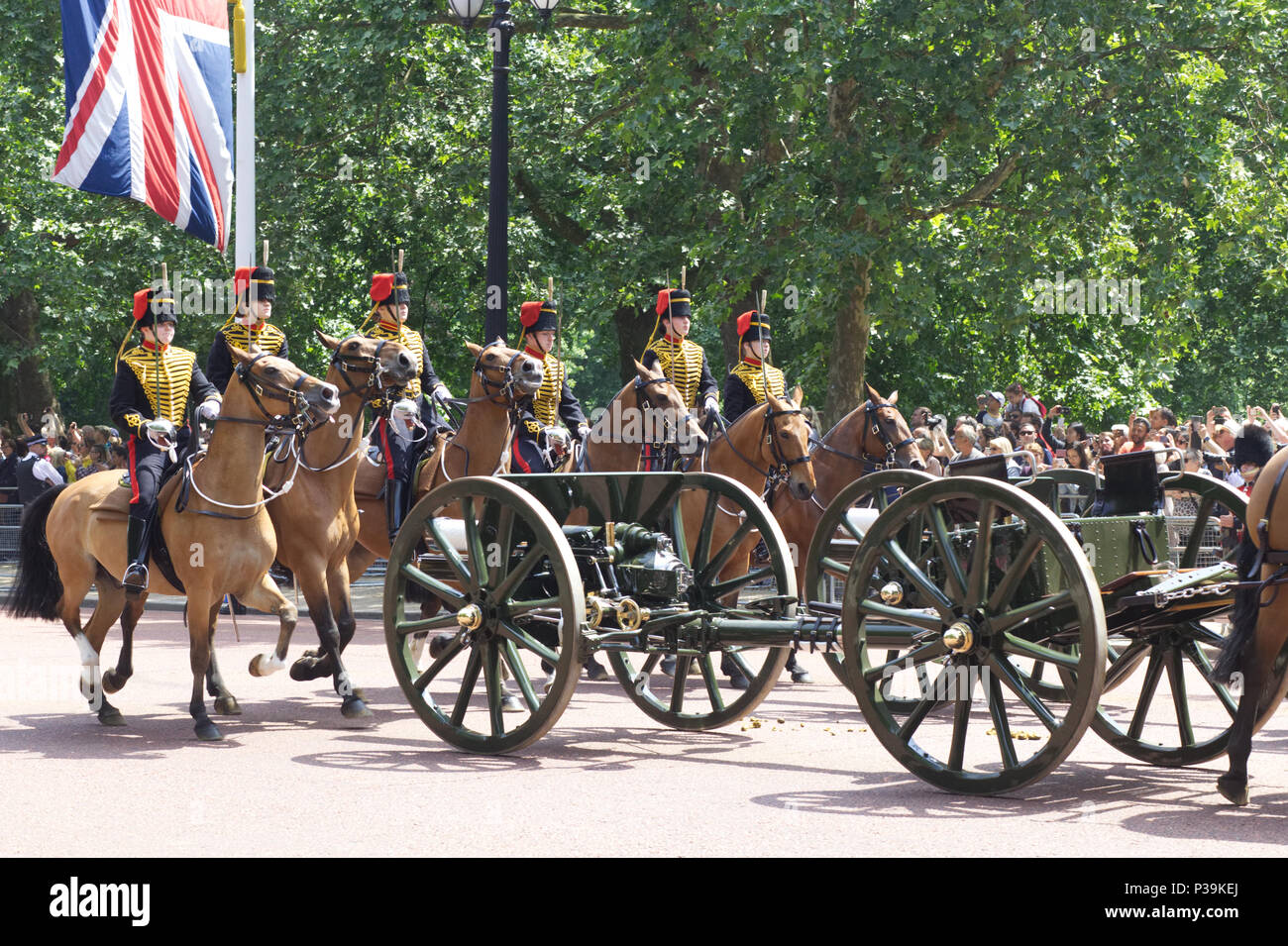 The King's Troop, Royal Horse Artillery, ceremonial unit of the British Army Stock Photo