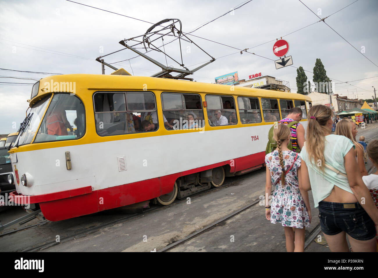 Odessa, Ukraine, tram Stock Photo