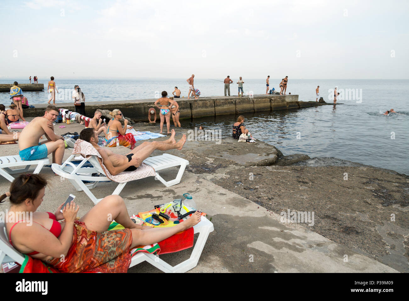 Odessa, Ukraine, bath houses on the Black Sea Stock Photo Alamy