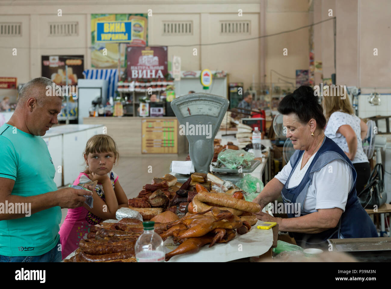 Odessa, Ukraine, stall with meat products Stock Photo Alamy