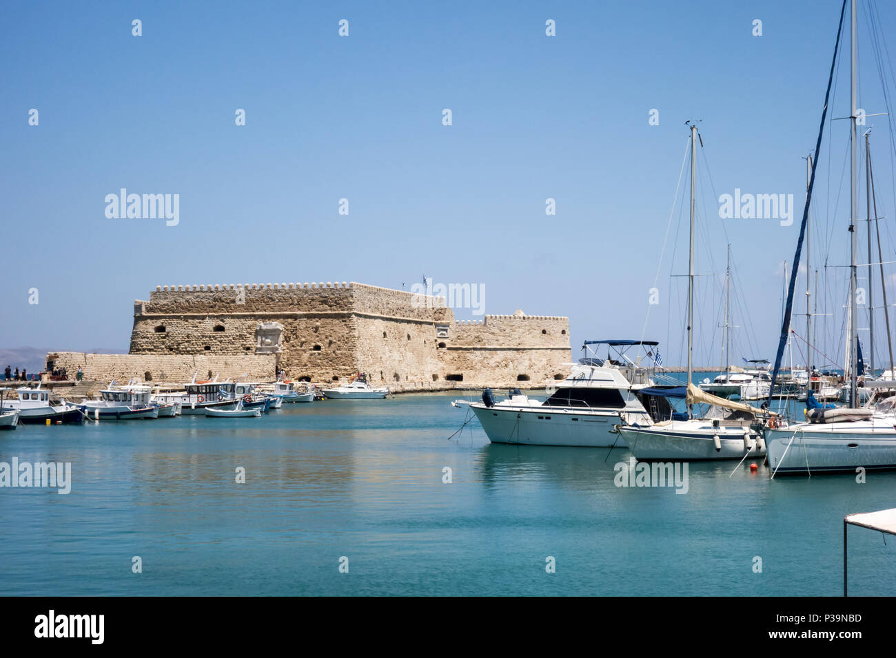 HERAKLION, CRETE - 13th May 2018: The Koules Fortress which is also known as 'Castello a Mare' was built by the Republic of Venice in the 16th Century Stock Photo