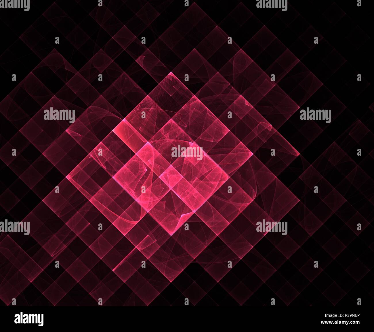 Red geometric fractal Stock Photo