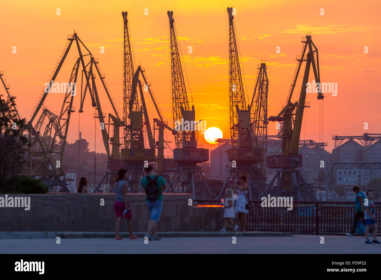 Odessa, Ukraine, sunset at the harbor Stock Photo Alamy