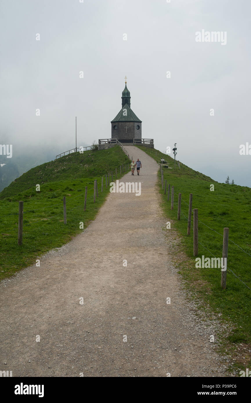 Rottach-Egern, Germany, small summit chapel on the Wallberg Stock Photo
