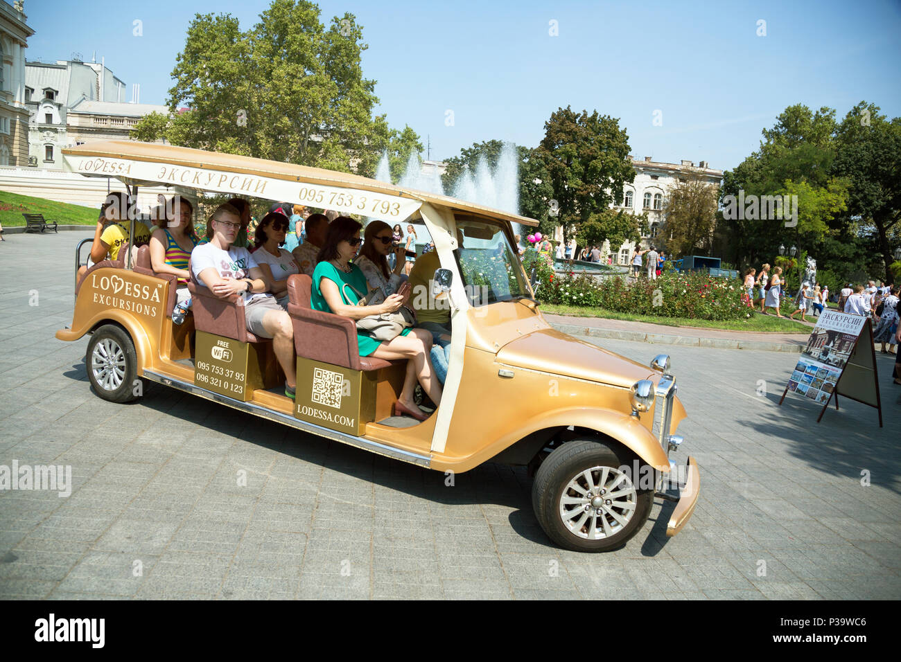 Odessa, Ukraine, city tour with an electric car Stock Photo Alamy