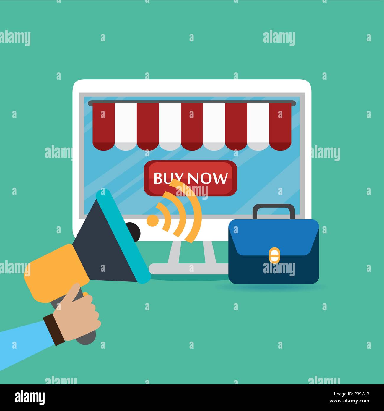 monitor computer with electronic commerce icons vector illustration ...