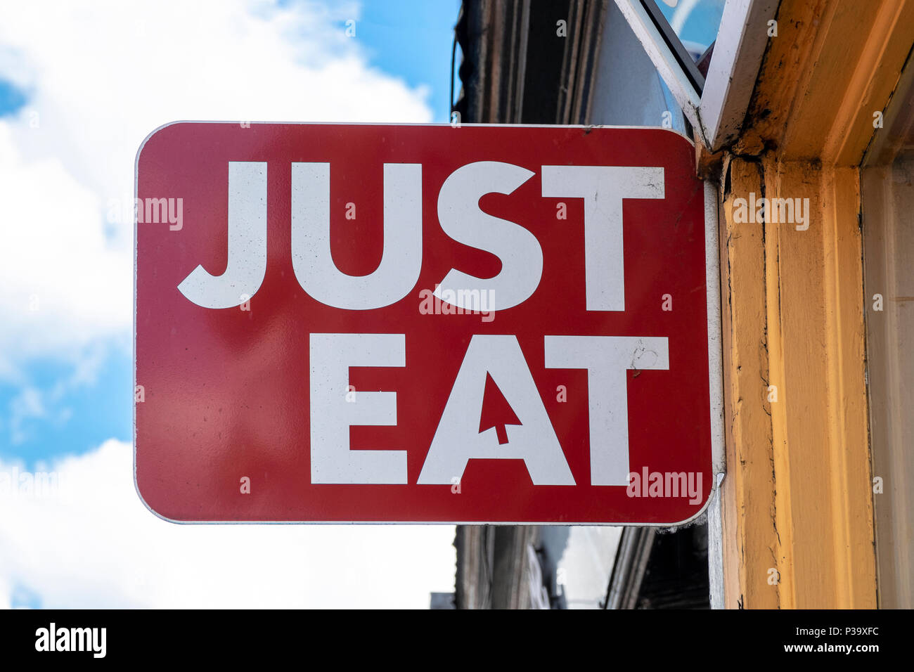 Just eat sign Stock Photo