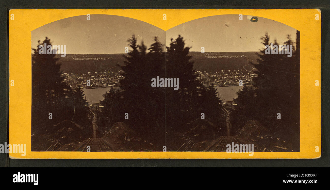 . Houghton, Mich. view from top of Pewabic tram road. Alternate Title: Lake Superior Views no. 64. Digital item published 4-8-2005; updated 2-12-2009. 145 Houghton, Mich. view from top of Pewabic tram road, from Robert N. Dennis collection of stereoscopic views Stock Photo