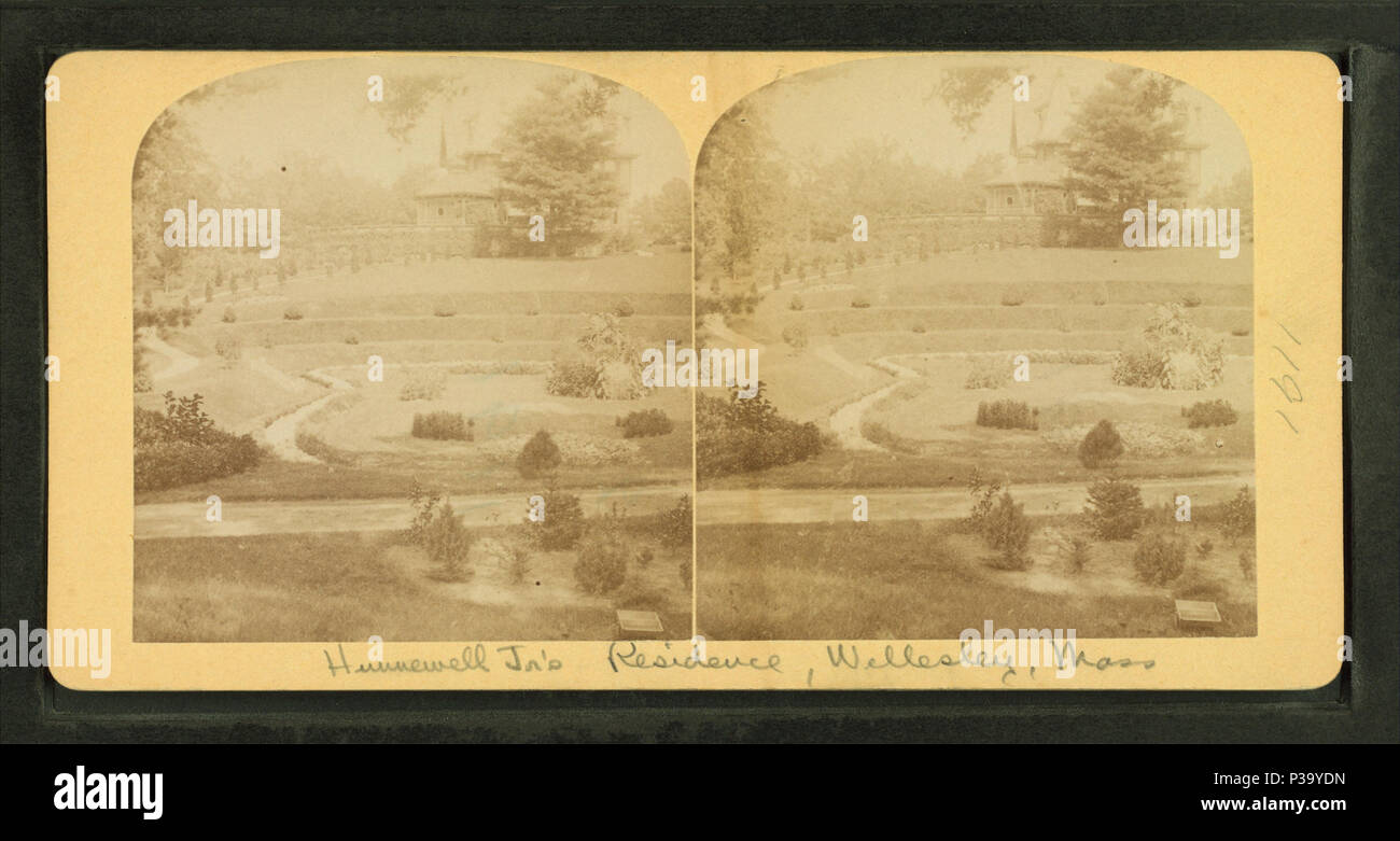 146 Hunnewell Jr.'s residence, Wellesley, Mass, from Robert N. Dennis collection of stereoscopic views Stock Photo