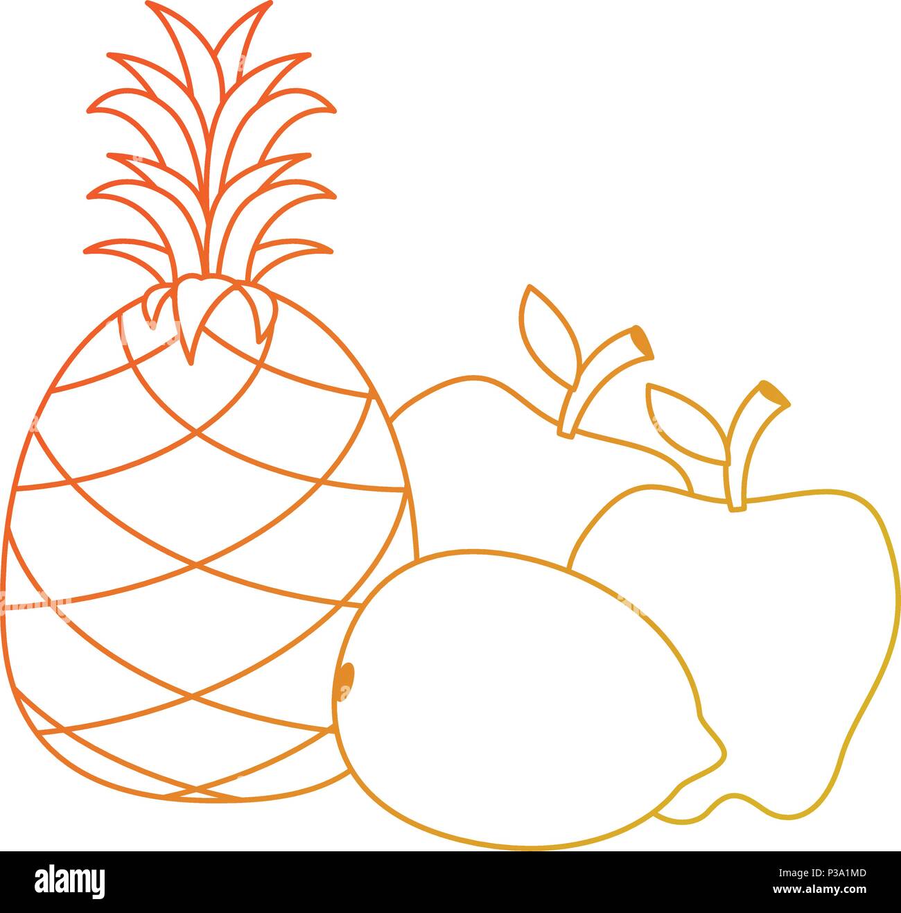 set fresh and healthy fruits Stock Vector Image & Art - Alamy