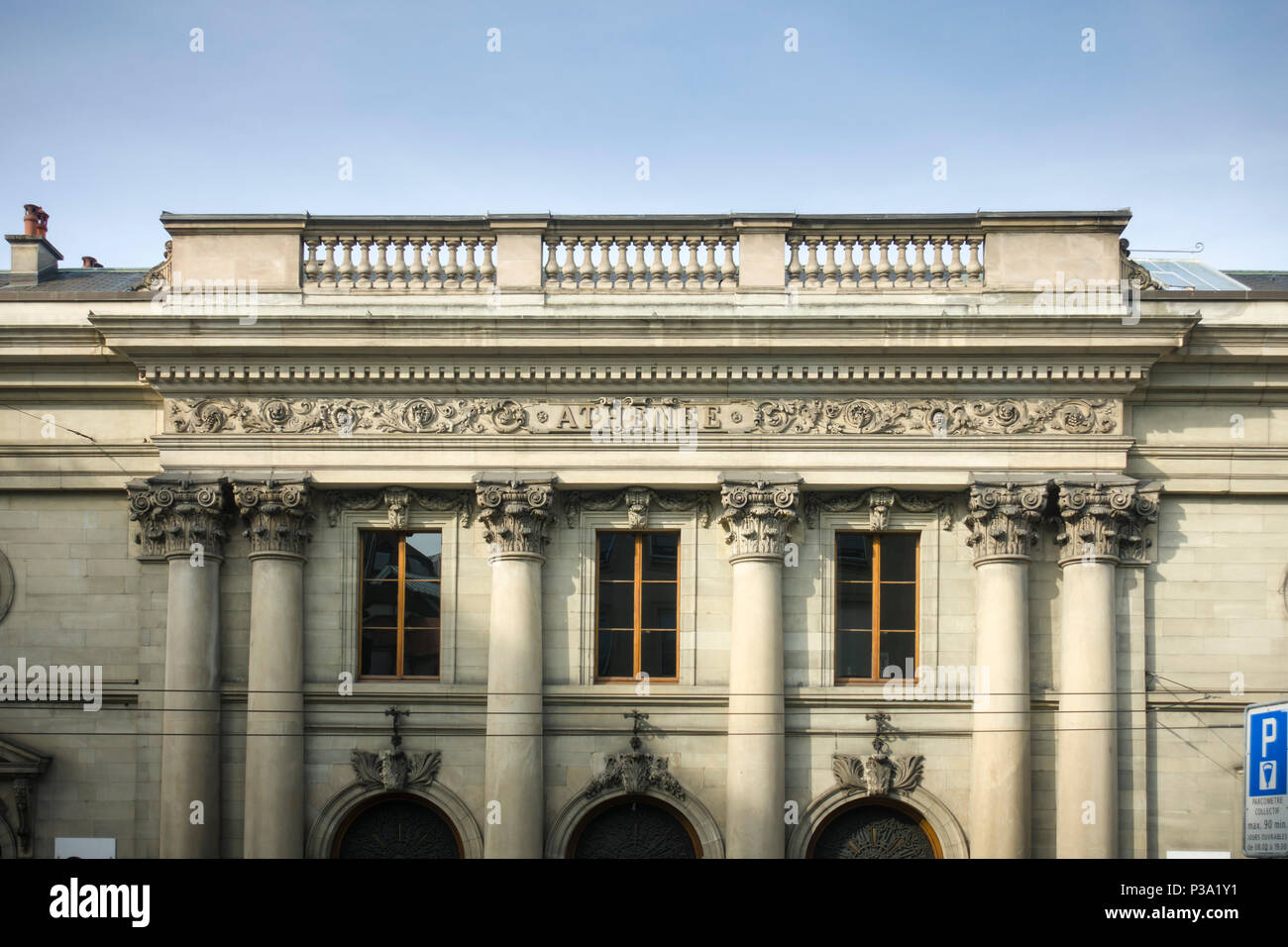 The Palais de l'Athenee, Geneva, Switzerland, designed by G. Diodati et C.-A. Schaeck and built for the Societe des Arts de Geneve, 1860-64. Stock Photo