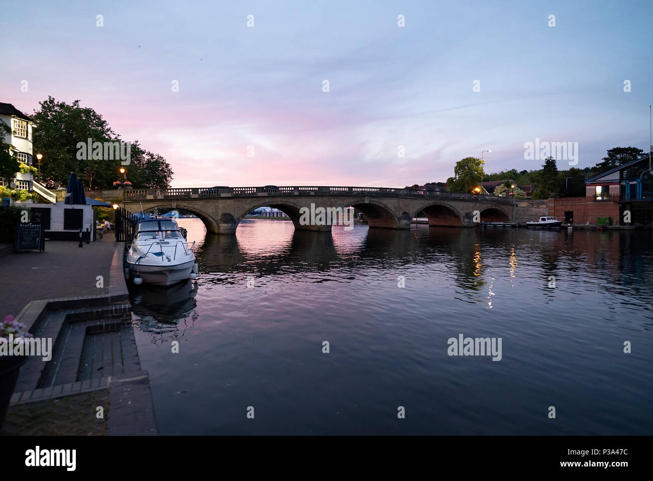 The River Thames at Henley captured at twilight Stock Photo