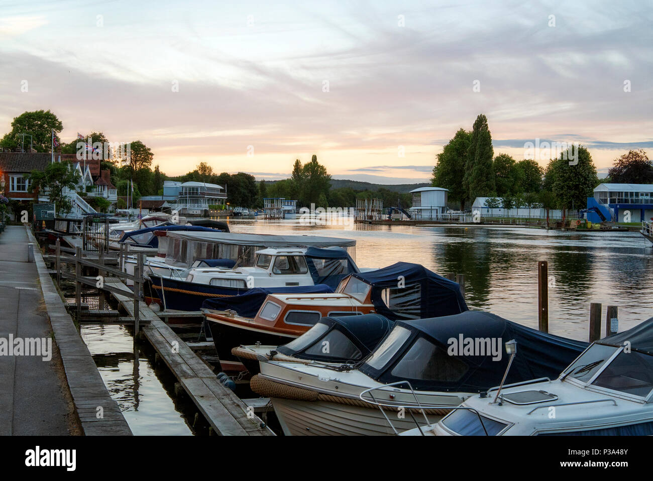 The River Thames at Henley captured at twilight Stock Photo
