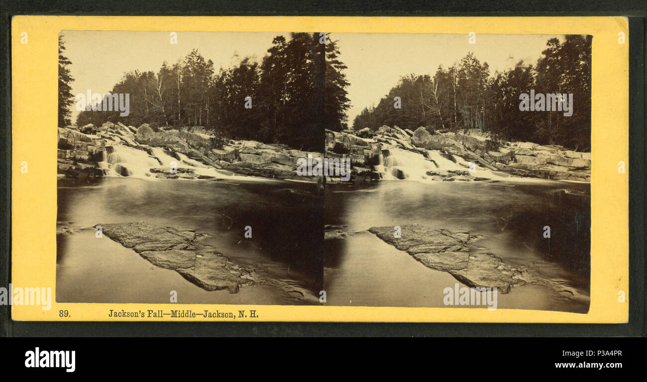 160 Jackson Falls, Middle, Jackson, N.H, from Robert N. Dennis collection of stereoscopic views Stock Photo