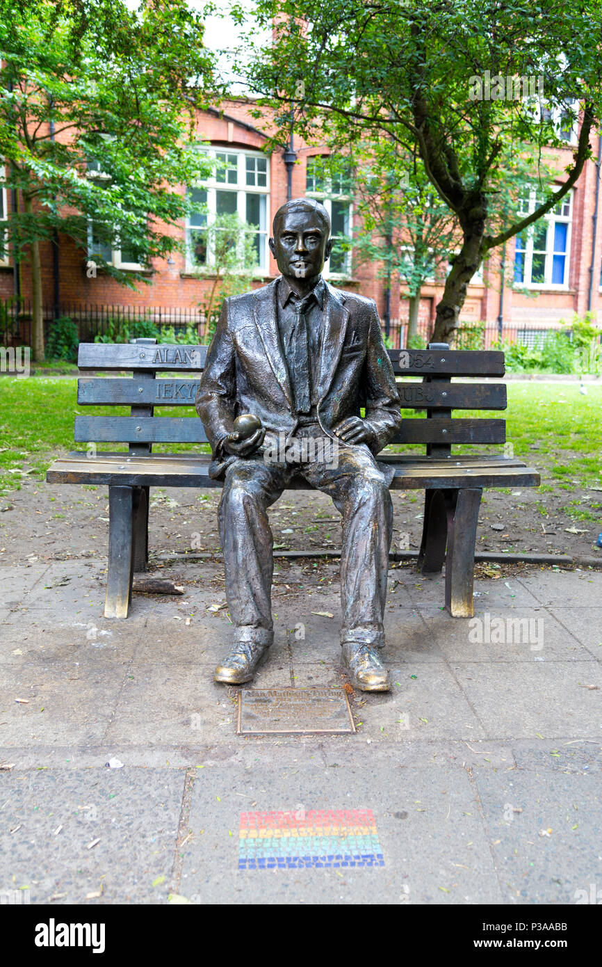 Alan Turing Memorial in Sackville Park in Manchester, UK Stock Photo